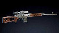 Dragunov Sniper Rifle Low Poly Realistic