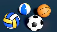 sports balls football-soccer basketball volleyball and beach ball
