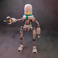 simple sci-fi robot high poly