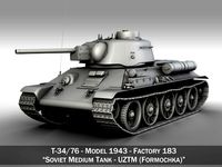 t-34-76 uztm - model 1943 - soviet medium tank