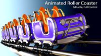 3d animated roller coaster train