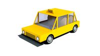 cartoon low poly taxi car