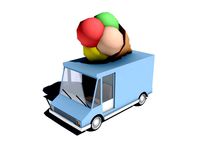 cartoon car ice cream van