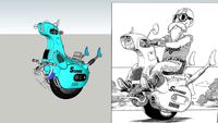 Dragon ball, Kame Sennin motorcycle