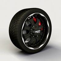Wheel MotoMetal 959 rim and tyre 3D Model