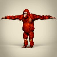 low poly orangutan