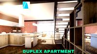 modern duplex apartment scene archicad - low poly