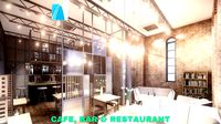 intimate cafe bar restaurant scene - archicad