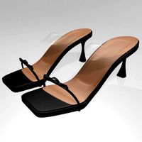 clear strap square-toe spool-heel sandals 01