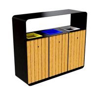 hanko outdoor waste recycling bin with 3 removable compartments