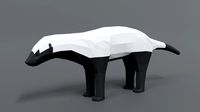 low poly cartoon honey badger
