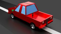low-poly pickup car