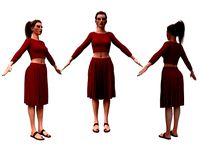 realistic female with clothing skirt 4