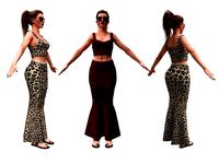 3d realistic female with fishtail skirt