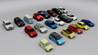 collection of 20 low poly cars s