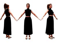 realistic female with clothing skirt