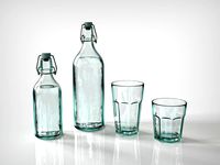 vintage glass bottle and classic glass