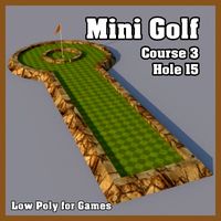 Low Poly Mini Golf Hole C3H15 3D Model