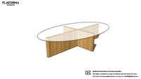 MULO WOOD GLASS 150X85 30H CAFFE TABLE