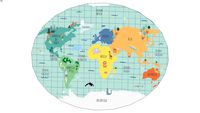 Tapete Mapa Mundi Colorido Oval Uauá Bab