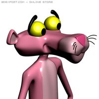 Pink panther character 3D Model