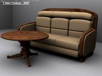 Sofa with Table 3D Model
