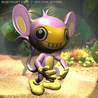 Pokemon like monkey RIGGED 3D Model