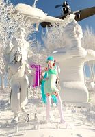 Scene with various objects and cultural heritage statist