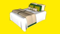 CAMA CASAL COM COBERTOR