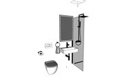 bathroom,idealstandard wc, sink, bruma faucets, shower glass