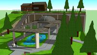 Courtyard space with animals