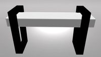 Bench with Square legs Collection X5 mb obj 3D Model