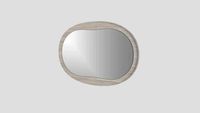 Oval mirror in Silk Georgette limestone Salvatori Anima 120x82cm