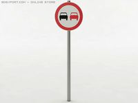 No Passing Sign 3D Model