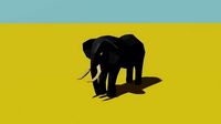 Low poly elephant and rhino