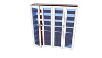 Kast met 4 glazen deuren