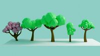 5 Low Poly Trees