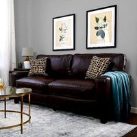 Palisades 78 Wide Faux Leather Square Arm Sofa