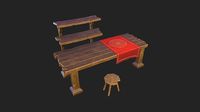 Stylized worksplace - table-stool