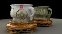 chinese display stand with pot