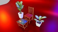 Chair and Table and pot