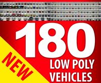 180 Low Poly Vehicles 3D Model