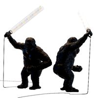 Table Lamp Animal Fighting Kong Mat Black