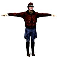 Flyboy Barnstorm Pilot - aviator - Low poly - STATIC NOT rigged