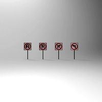 No turn street signs