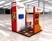 Exhibition Stand Booth stall 3x3m Height 376cm 3 Sides Open