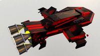 Sci-Fi Space Battleship With Neon Lights C-20