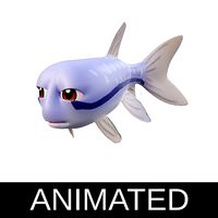 Siamese Flying fox Fish Cartoon Style Animated