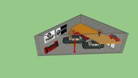 Garage achter driehoek