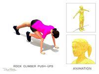 rock climber-pushups Exercise Woman Animation
